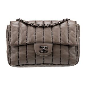 Chanel Medium Vertical Stitch Leather Shoulder Bag